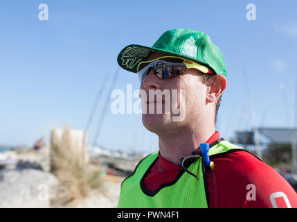 Finition gagnant Paddle board Banque D'Images