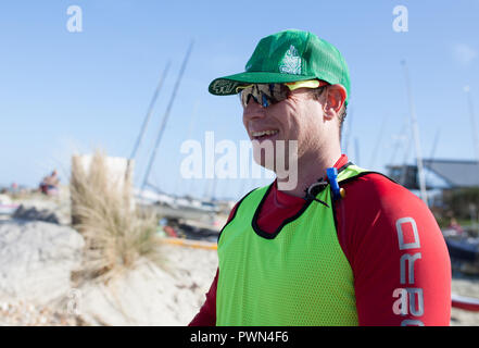 Finition gagnant Paddle board Banque D'Images