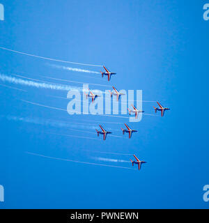 De l'air française, les Alpha jets de la Patrouille de France à l'Airshow Banque D'Images