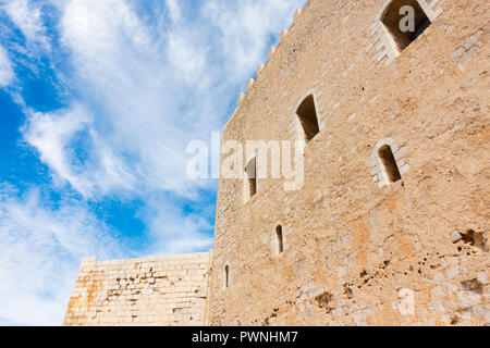 Le château de Papa Luna en Peniscola, province de Castellon près de Valence, en Espagne. L'Europe. Banque D'Images