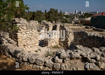 Ruines de Tauric Chersonese à Sébastopol, en Crimée Banque D'Images