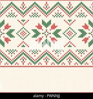 Motif tricoté de Noël. Motif géométrique d'hiver seamless. Conception pour pull, écharpe, Consolateur ou la texture des vêtements. Vector illustration. Illustration de Vecteur