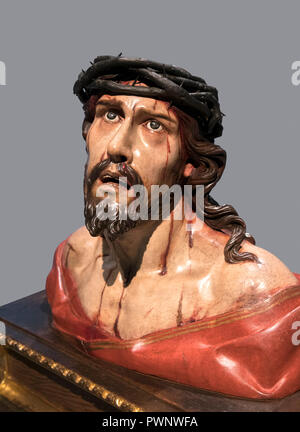 Ecce Homo par Manuel Pereira (1588-1683), polychrome sur bois, c.1635-50 Banque D'Images