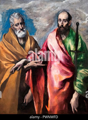 Saint Pierre et Saint Paul par El Greco, Domenikos Theotokopoulos (1541-1614), huile sur toile, c.1590-1600 Banque D'Images