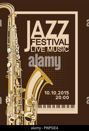 L'affiche du festival de Jazz pour votre conception d'illustration vectorielle Illustration de Vecteur