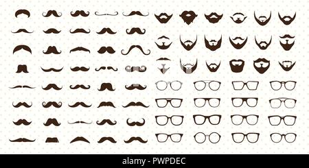 La moustache, de la barbe et des lunettes de soleil style vector illustration pour votre conception Illustration de Vecteur