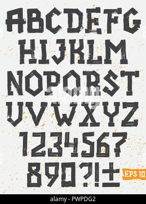 Dessin à la main Ensemble de lettres, alphabet grunge Vector modèle pour votre conception Illustration de Vecteur