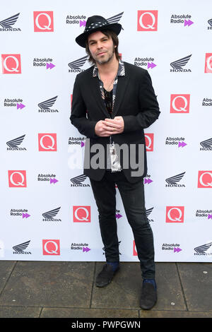 Gaz Coombes au cours de la Q Awards 2018 en association avec Radio absolue au Roundhouse de Camden, Londres. Banque D'Images