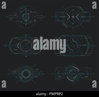 Commande d'affichage futuriste, panneau de navigation éléments hud modèle pour votre conception Illustration de Vecteur