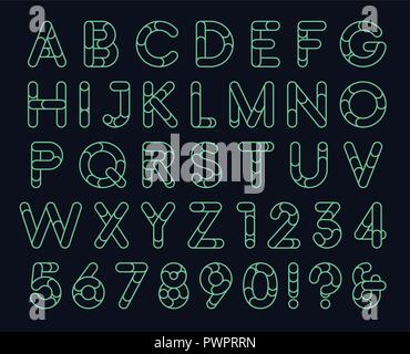 Police décorative arrondie linéaire modèle pour votre conception Illustration de Vecteur