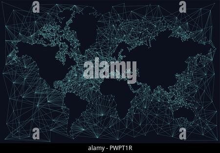 Silhouette d'une carte du monde, fractal résumé arrière-plan modèle pour votre conception Illustration de Vecteur