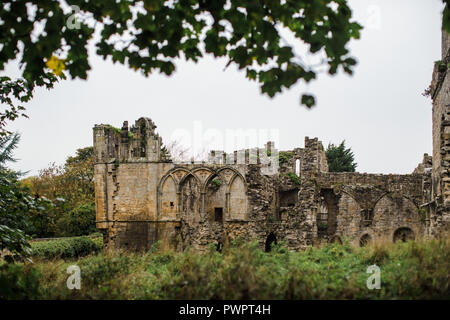 Les ruines de l'abbaye d'Easby / st Agatha's Abbey près de Richmond au Yorkshire Banque D'Images