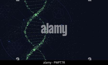 Molécule d'ADN, la structure de la Science-Fiction, l'interface futuriste vector background pour la présentation d'affaires Illustration de Vecteur