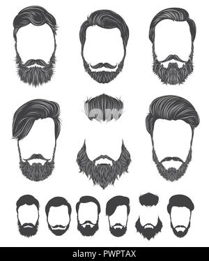 Barbe et Coiffure mode hipster, illustrations vecteur modèle pour votre conception Illustration de Vecteur