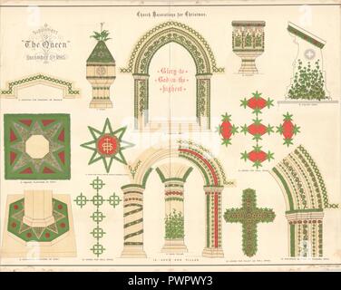 La décoration des églises pour Noël - un supplément à la reine 1885 Banque D'Images