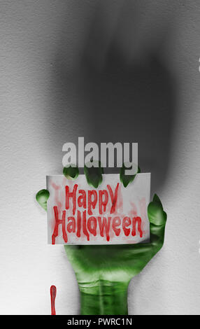 Cluj-Napoca, Roumanie - Dimanche, Septembre 4, 2018 Happy Halloween Zombie vert part Banque D'Images