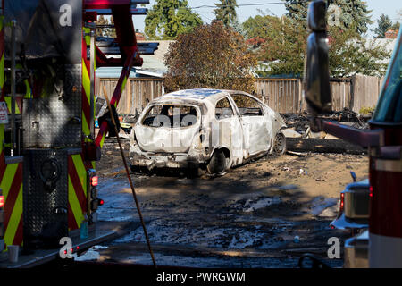 Springfield Oregon Arson par tireur avant de prendre sa propre vie Banque D'Images