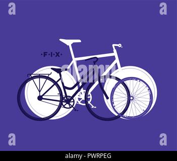 Silhouette de fixer vélo, cyclisme, arrière-plan modèle d'illustration vectorielle pour la conception de votre logo Illustration de Vecteur