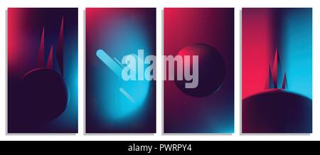 Colorful abstract light neon gradients brouillée, retro 80's futuristic background template pour votre conception Illustration de Vecteur