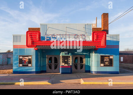 Fowler Théâtre - cinéma art déco dans les petites ville de l'Indiana Banque D'Images