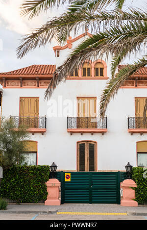 Période typique villa dans la belle ville balnéaire de Sitges, Barcelone - Catalogne Banque D'Images