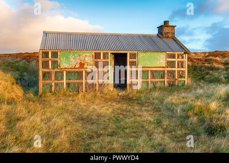 Une vieille cabane de bergers ou shieling sur l'île de Lewis en Ecosse Banque D'Images