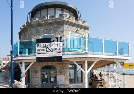 Bull & Voile Beach Bar, Swanage, à l'île de Purbeck, Dorset, Angleterre, Royaume-Uni Banque D'Images