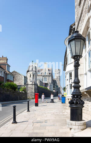 Purbeck House Hotel et hôtel de ville de Swanage, High Street, Swanage, à l'île de Purbeck, Dorset, Angleterre, Royaume-Uni Banque D'Images