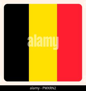 Belgique drapeau carré bouton, médias sociaux communication signent, business icon. Illustration de Vecteur