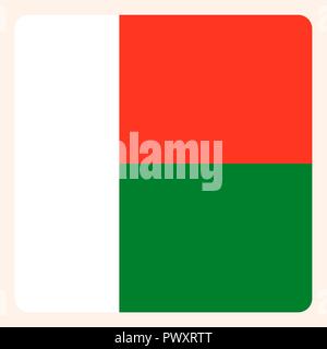 Madagascar drapeau carré bouton, médias sociaux communication signent, business icon. Illustration de Vecteur