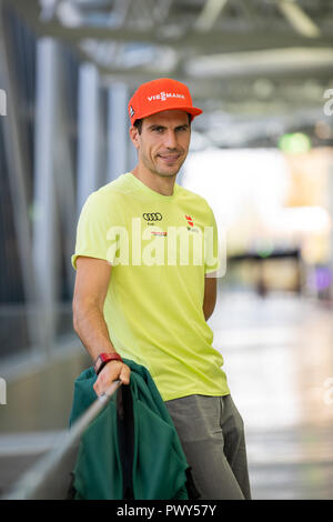 Herzogenaurach, Allemagne. 18 Oct, 2018. Arnd Peiffer, le biathlète, photographié à l'écart des vêtements de l'hiver des sportifs de l'Association allemande de ski (DSV). Crédit : Daniel Karmann/dpa/Alamy Live News Banque D'Images