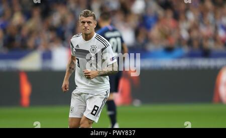 Paris, Frankreich. 16 Oct, 2018. firo : 16.10.2018, Football, Landerspiel : saison 2018/2019, l'équipe nationale de la Ligue des Nations Unies, la France, France - Allemagne, Allemagne jubilation Toni Kroos | utilisée dans le monde entier : dpa Crédit/Alamy Live News Banque D'Images