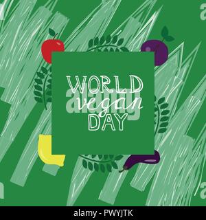 World Vegan day. Modèle, bannière, poster Illustration de Vecteur