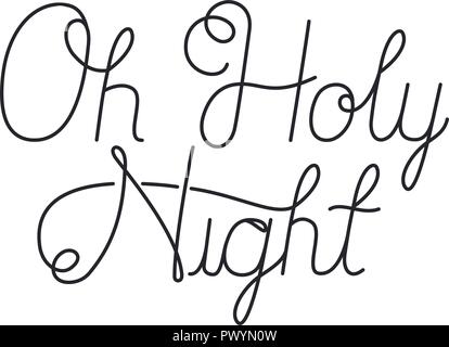 Oh holy night message calligraphie Illustration de Vecteur