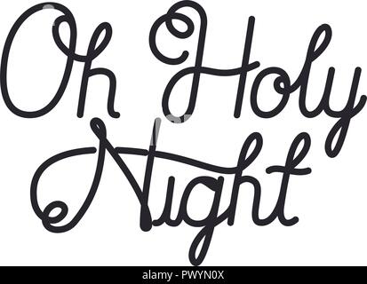 Oh holy night message calligraphie Illustration de Vecteur