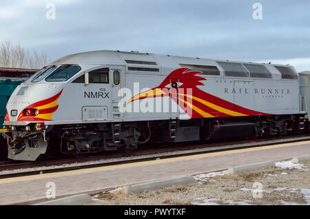 Le Rail Runner est un train de voyageurs rapide à Albuquerque zone régionale Banque D'Images