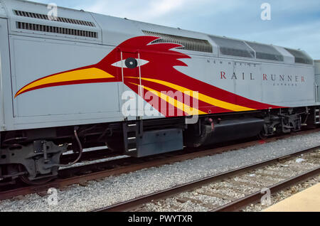 Le Rail Runner est un train de voyageurs rapide à Albuquerque zone régionale Banque D'Images