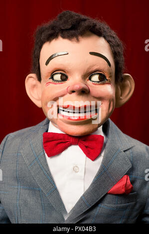 Un mannequin ventriloquiste, gros plan Banque D'Images