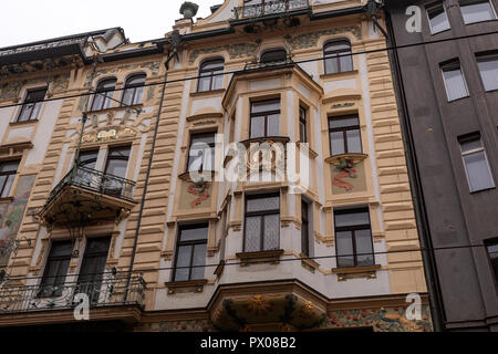 Novak Departement store , U Nováků façade art nouveau, Vodičkova , Prague, République tchèque. Banque D'Images