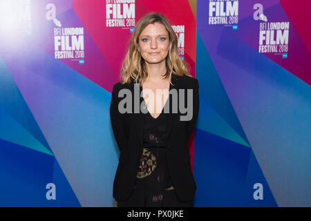 Sara Colangelo, Réalisateur/Scénariste arrive à un examen préalable de l'enseignant de maternelle à Picturehouse, Central London pour la 62e session de BFI London Film Festival. Banque D'Images