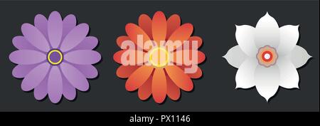 Collection de fleurs à l'ombre assez différents multiples Illustration de Vecteur