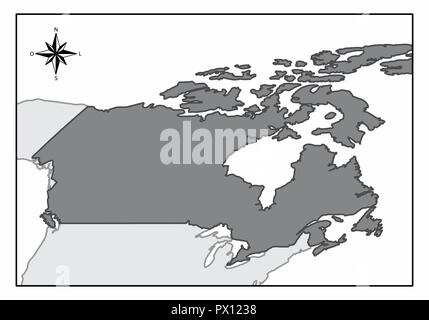 La carte du Canada et sa situation géographique en Amérique du Nord Illustration de Vecteur