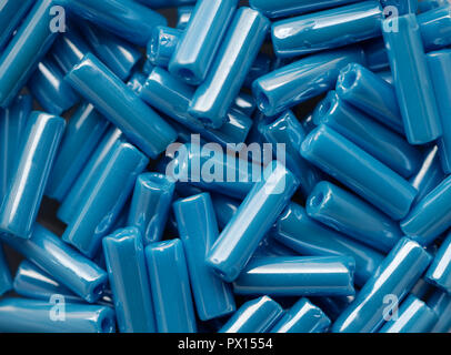 Milieux et de textures : perles bleues assortiment, abstract background Banque D'Images