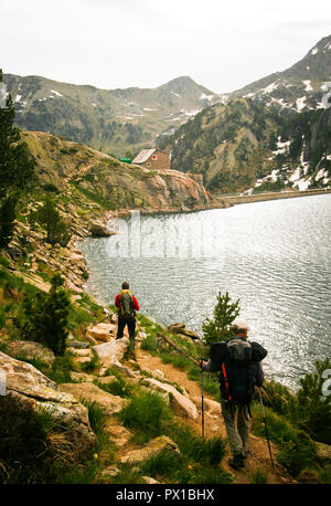 Estany major Colomers. Le Parc National Aigüestortes. Pyrénées, Espagne Banque D'Images