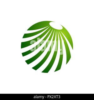 Monde sur le fil vert avec logo couleur Template vector illustration Illustration de Vecteur