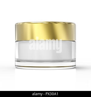 Le rendu 3D creaam cosmétique pot ou conteneur avec cap Banque D'Images