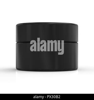 Le rendu 3D cosmétique noir creaam pot ou conteneur avec cap Banque D'Images