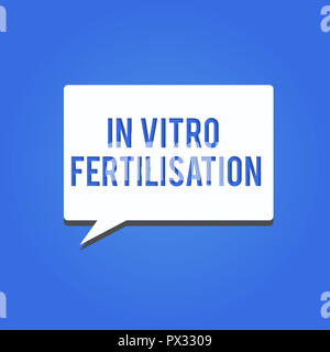 L'écriture de texte Word la fécondation in vitro. Concept d'affaires pour un ovule est fécondé par le sperme dans un tube à essai. Banque D'Images