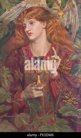 La jeune fille de l'Sanct Grael par Dante Gabriel Rossetti (1828-1882). Banque D'Images