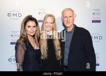 Los Angeles, USA. 18 octobre, 2018. Maria Shriver (à gauche), Suzy Amis Cameron (centre) James Cameron (droite) assister au lancement de Suzy Amis Cameron's book 'OMD : le simple, les Programme pour enregistrer votre santé, enregistrez votre Waistline, et sauver la planète' animée par James Cameron dans Crossroads restaurant. Crédit : Vladimir M. Yazev/Alamy Live News. Banque D'Images